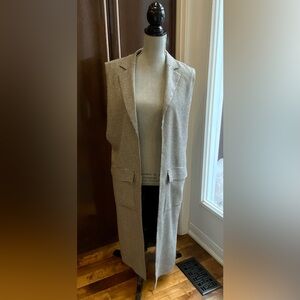 RIANI Women's Black and White Houndstooth Longline Vest